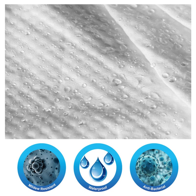 Home Queen Waffle Weave Shower Curtain, Bath Liner with Soft Touch, Water Repellent Bathroom Curtain Liner with Bottom Magnets and Reinforced Grommets,72 W x 72 L Inches, White - Image 3